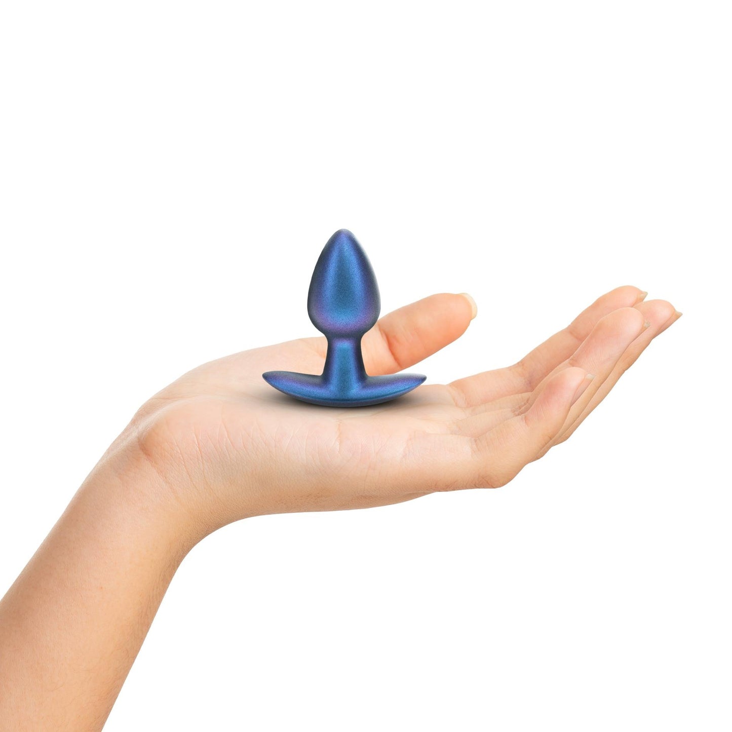 4-Smooth Silicone Anal Plug - Small - 2.6 / 6,5 cm - Metallic Blue-4