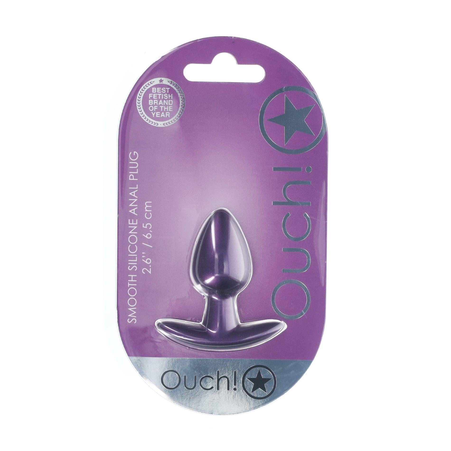 2-Smooth Silicone Anal Plug - Small - 2.6 / 6,5 cm - Metallic Purple-2