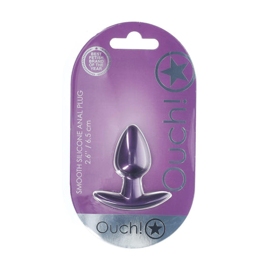 2-Smooth Silicone Anal Plug - Small - 2.6 / 6,5 cm - Metallic Purple-2