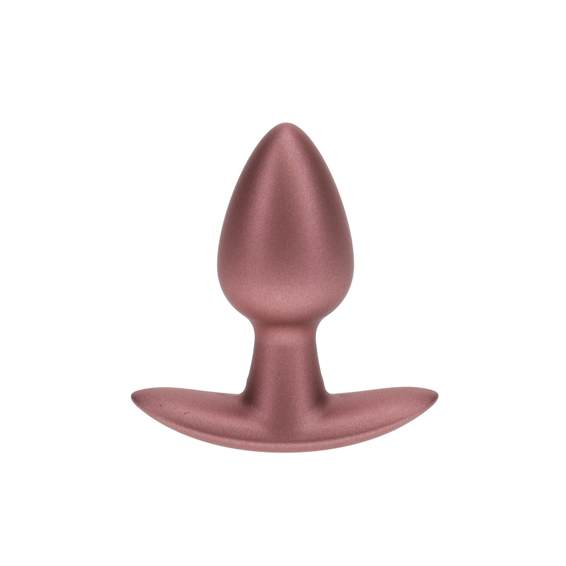 1-Smooth Silicone Anal Plug - Small - 2.6 / 6,5 cm - Rose Gold-1