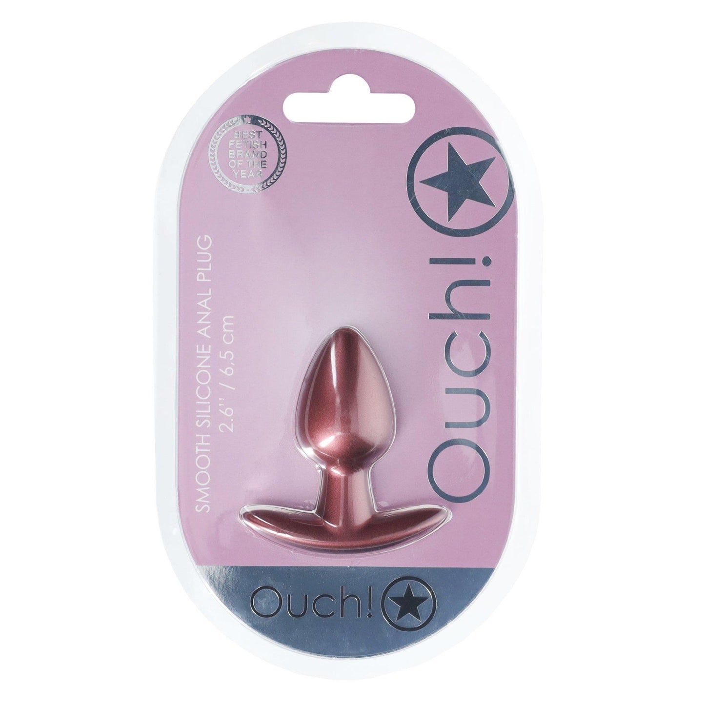 2-Smooth Silicone Anal Plug - Small - 2.6 / 6,5 cm - Rose Gold-2