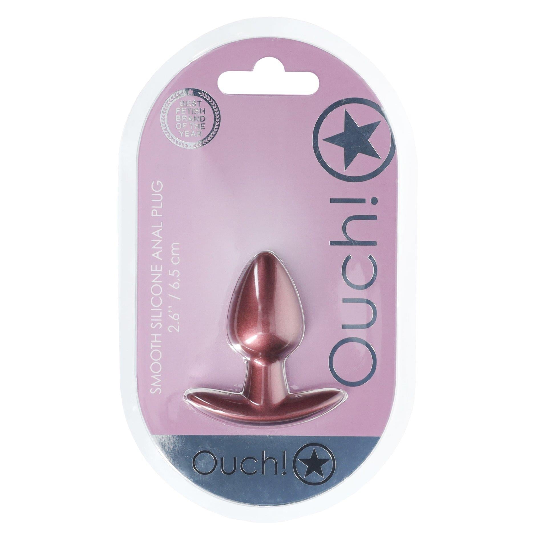 2-Smooth Silicone Anal Plug - Small - 2.6 / 6,5 cm - Rose Gold-2