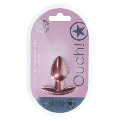 2-Smooth Silicone Anal Plug - Small - 2.6 / 6,5 cm - Rose Gold-2
