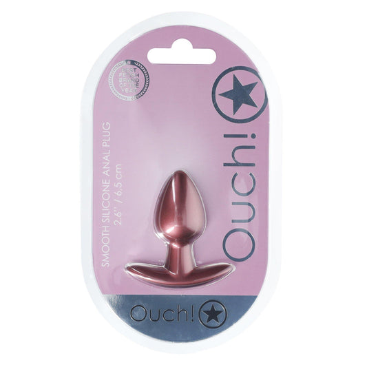 2-Smooth Silicone Anal Plug - Small - 2.6 / 6,5 cm - Rose Gold-2