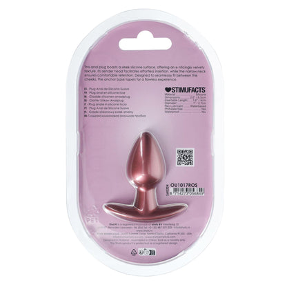 3-Smooth Silicone Anal Plug - Small - 2.6 / 6,5 cm - Rose Gold-3
