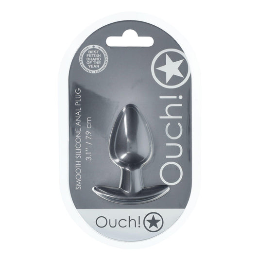 2-Smooth Silicone Anal Plug - Medium - 3.1 / 7,9 cm - Gunmetal-2