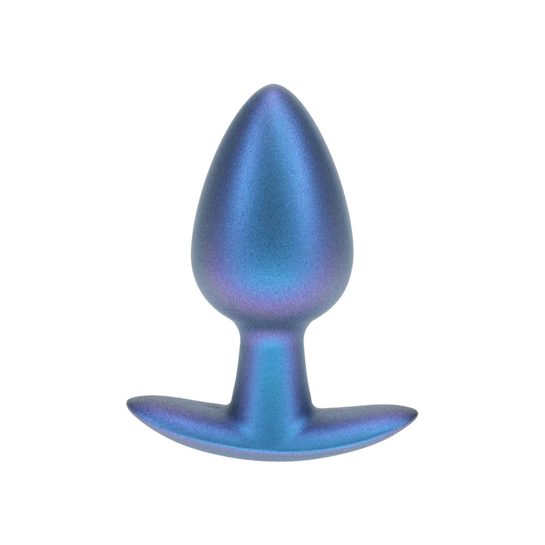 1-Smooth Silicone Anal Plug - Medium - 3.1 / 7,9 cm - Metallic Blue-1