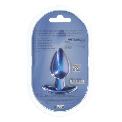 3-Smooth Silicone Anal Plug - Medium - 3.1 / 7,9 cm - Metallic Blue-3