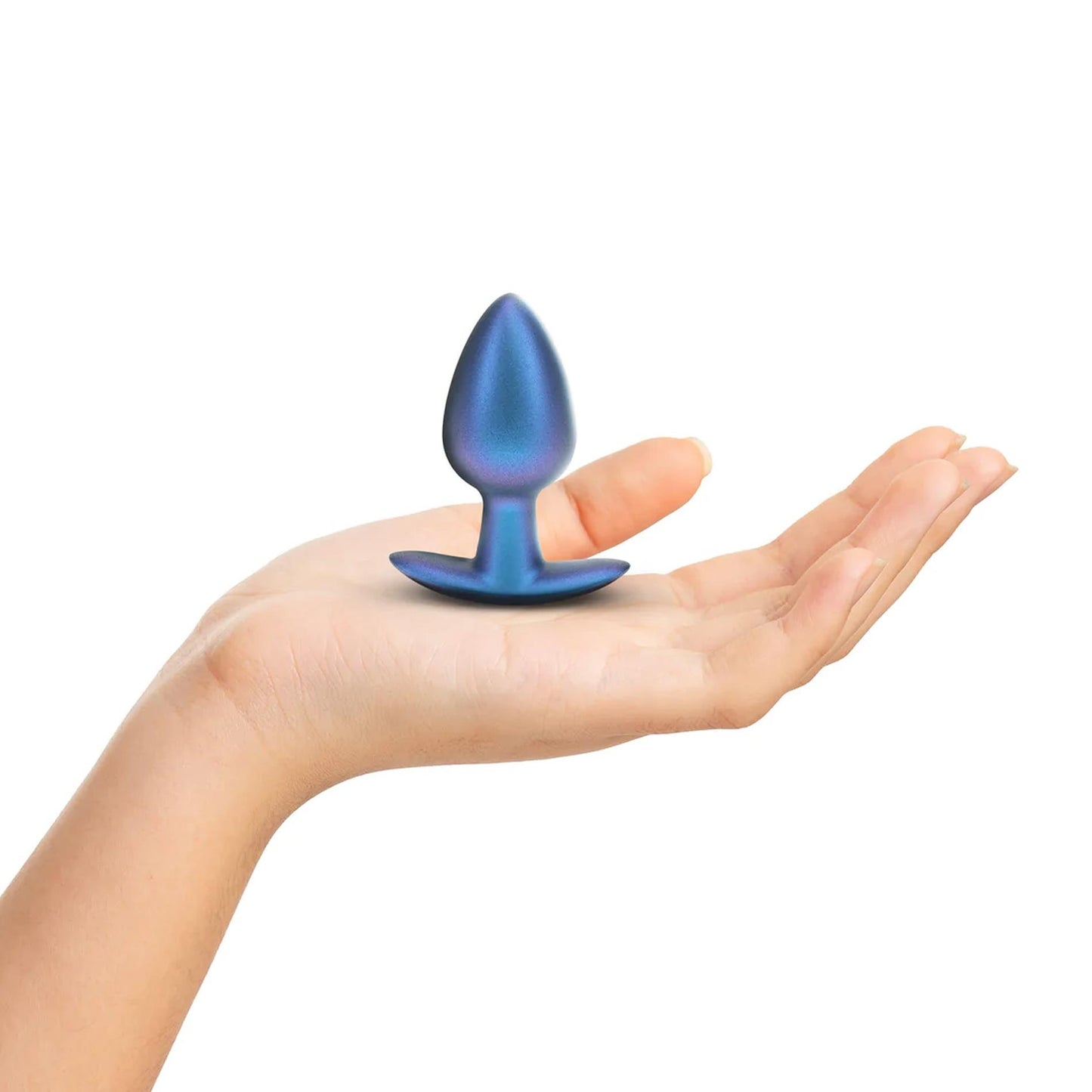 4-Smooth Silicone Anal Plug - Medium - 3.1 / 7,9 cm - Metallic Blue-4