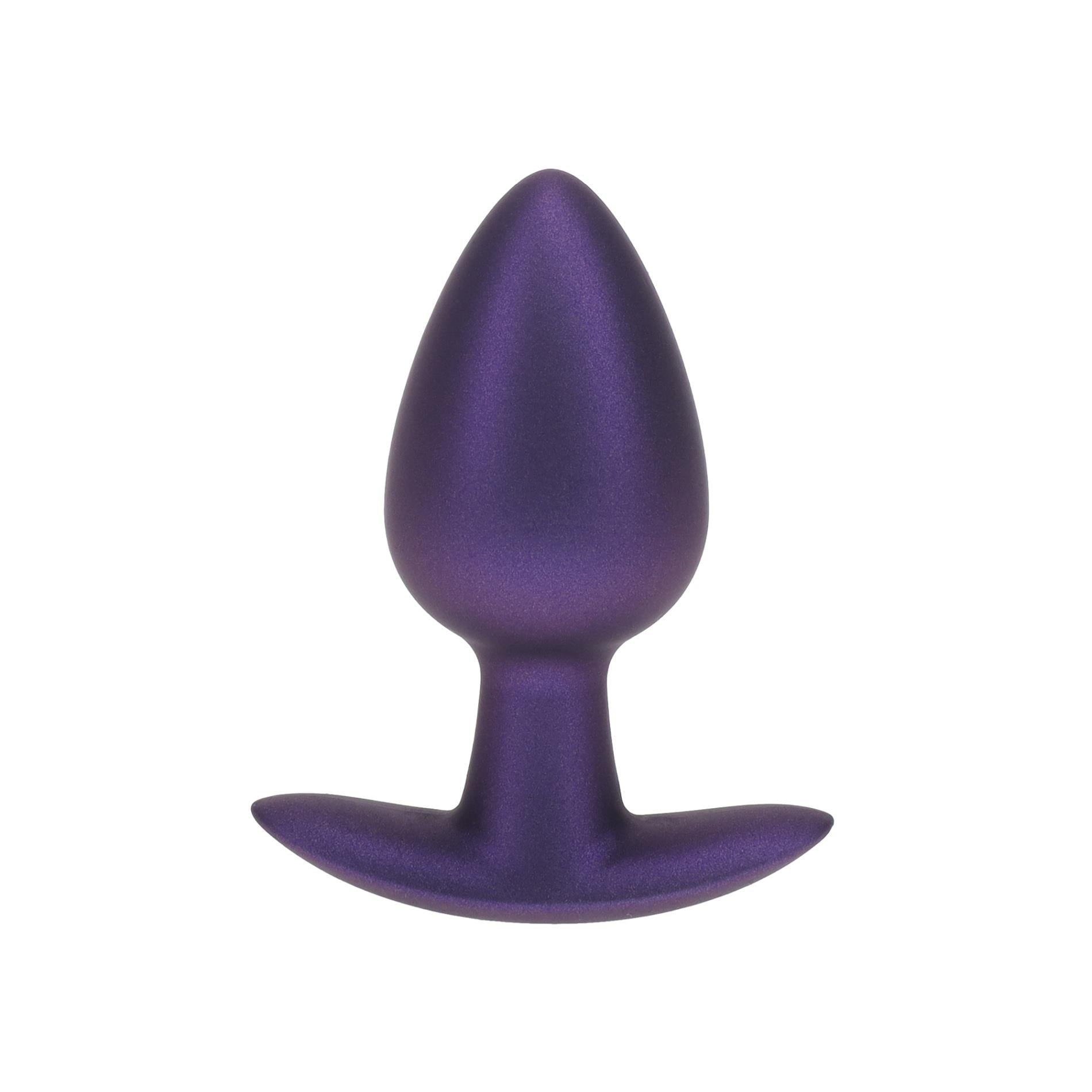 1-Smooth Silicone Anal Plug - Medium - 3.1 / 7,9 cm - Metallic Purple-1