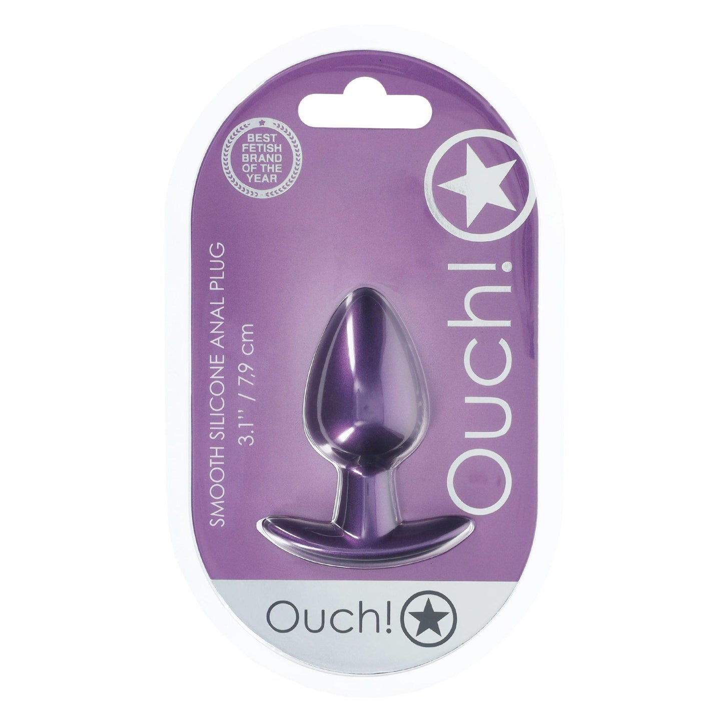 2-Smooth Silicone Anal Plug - Medium - 3.1 / 7,9 cm - Metallic Purple-2