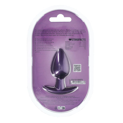 3-Smooth Silicone Anal Plug - Medium - 3.1 / 7,9 cm - Metallic Purple-3