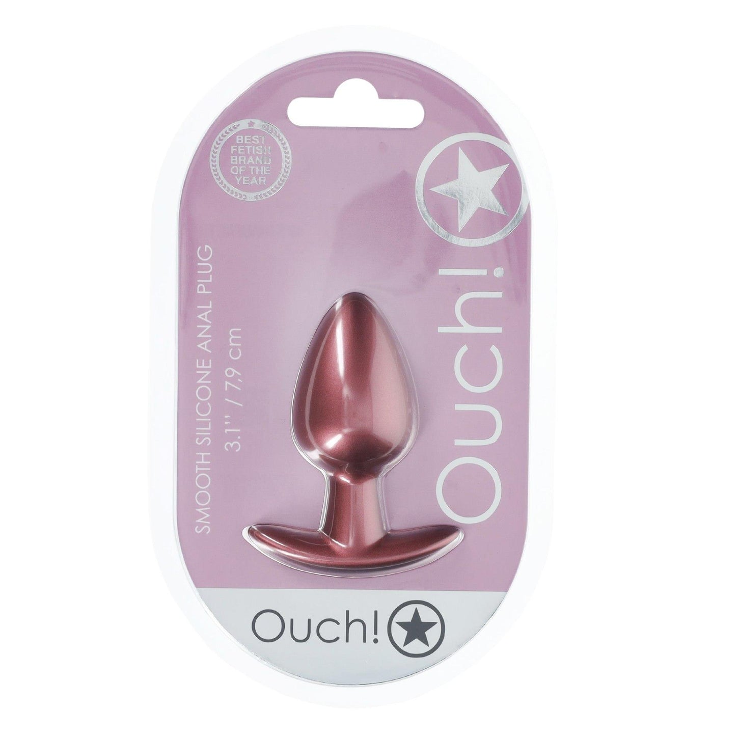 2-Smooth Silicone Anal Plug - Medium - 3.1 / 7,9 cm - Rose Gold-2