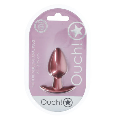 2-Smooth Silicone Anal Plug - Medium - 3.1 / 7,9 cm - Rose Gold-2
