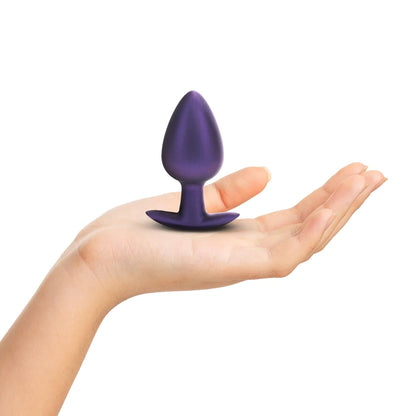 3-Smooth Silicone Anal Plug - Large - 3.5" / 8,9 cm - Metallic Purple-3