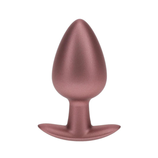 1-Smooth Silicone Anal Plug - Large - 3.5" / 8,9 cm - Rose Gold-1
