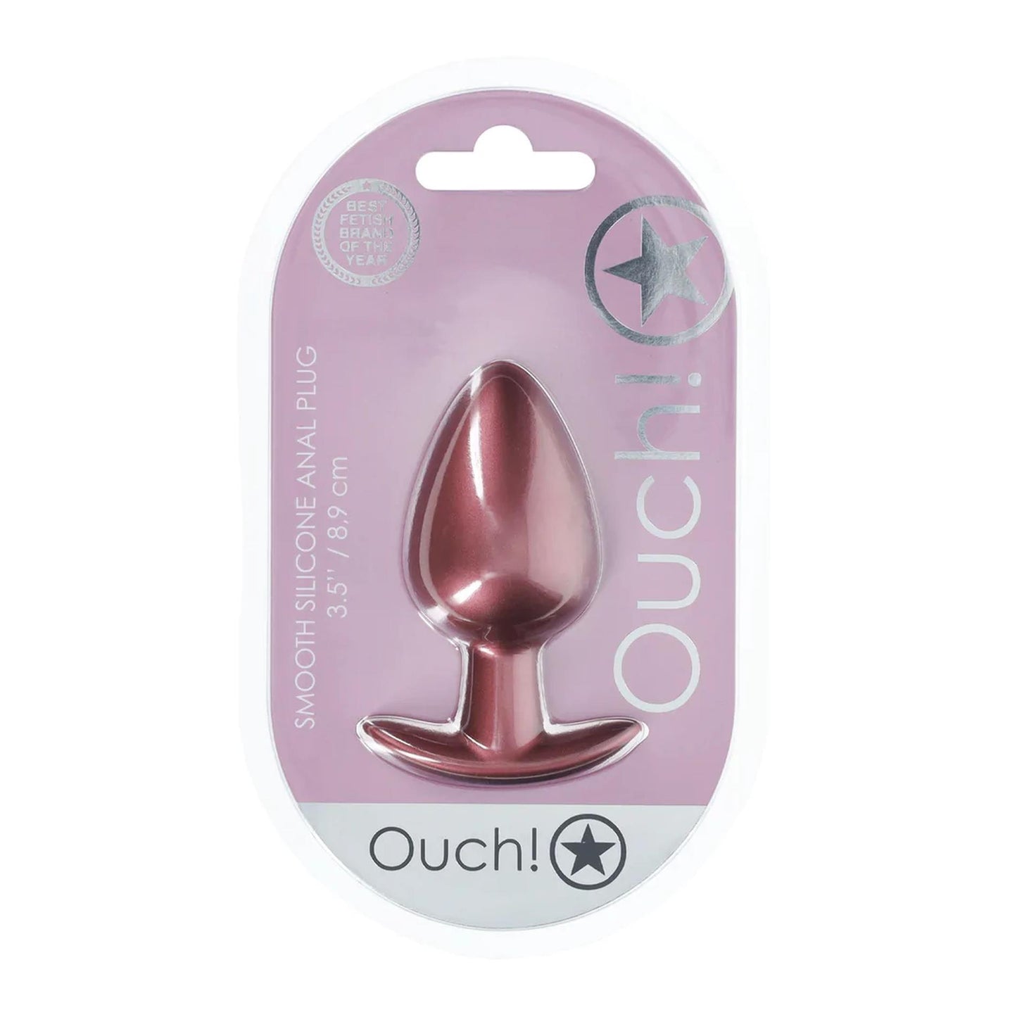 2-Smooth Silicone Anal Plug - Large - 3.5" / 8,9 cm - Rose Gold-2