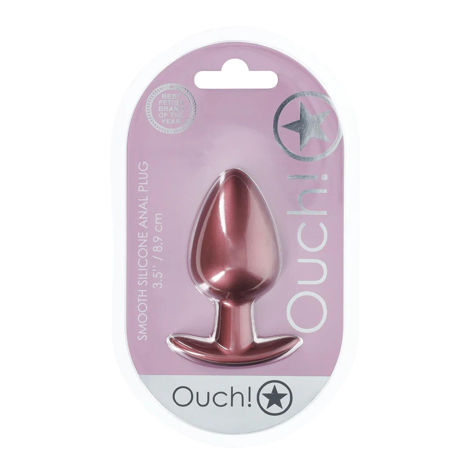 2-Smooth Silicone Anal Plug - Large - 3.5" / 8,9 cm - Rose Gold-2