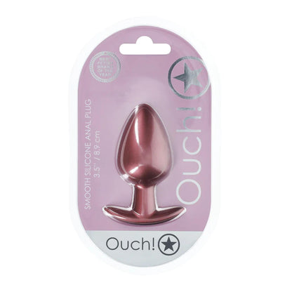 2-Smooth Silicone Anal Plug - Large - 3.5" / 8,9 cm - Rose Gold-2