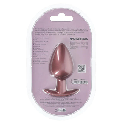 3-Smooth Silicone Anal Plug - Large - 3.5" / 8,9 cm - Rose Gold-3