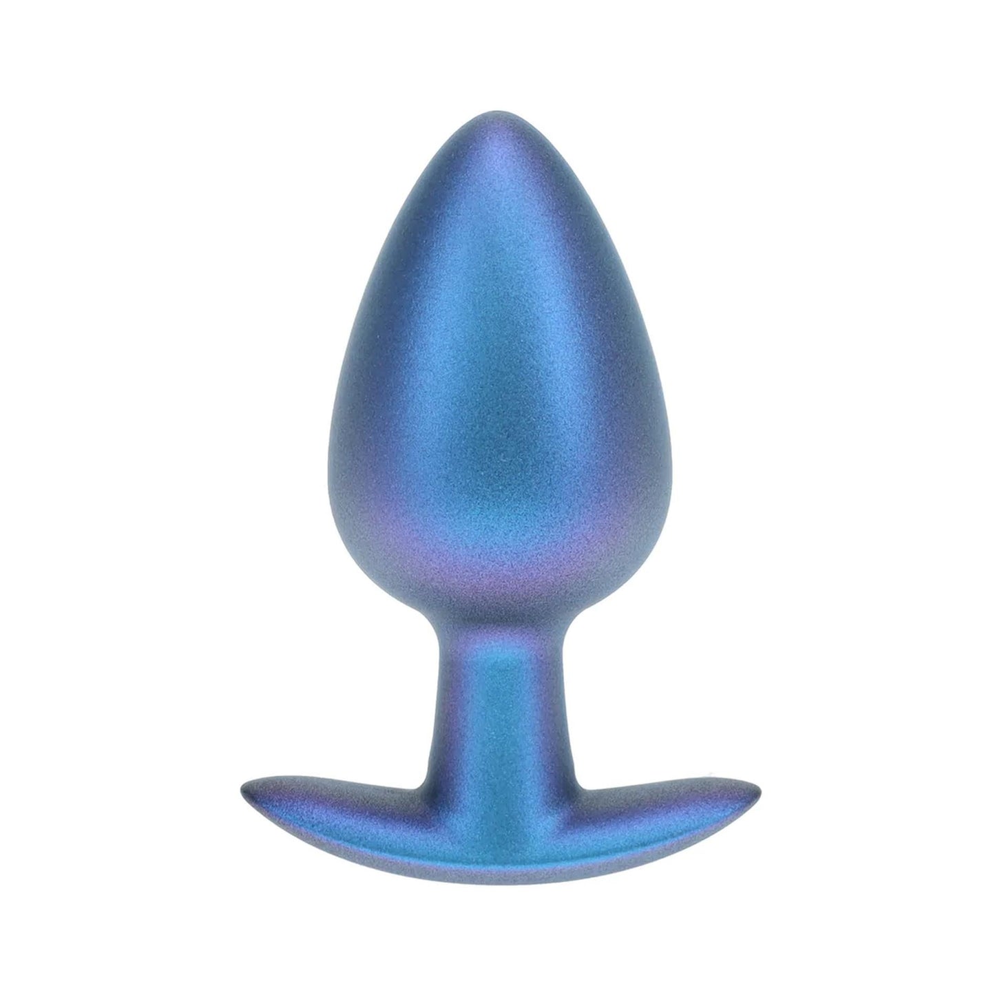 1-Smooth Silicone Anal Plug - Large - 3.5" / 8,9 cm - Metallic Blue-1