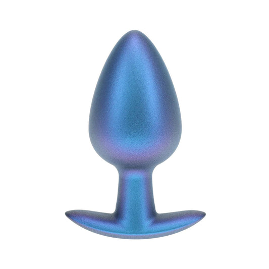 1-Smooth Silicone Anal Plug - Large - 3.5" / 8,9 cm - Metallic Blue-1