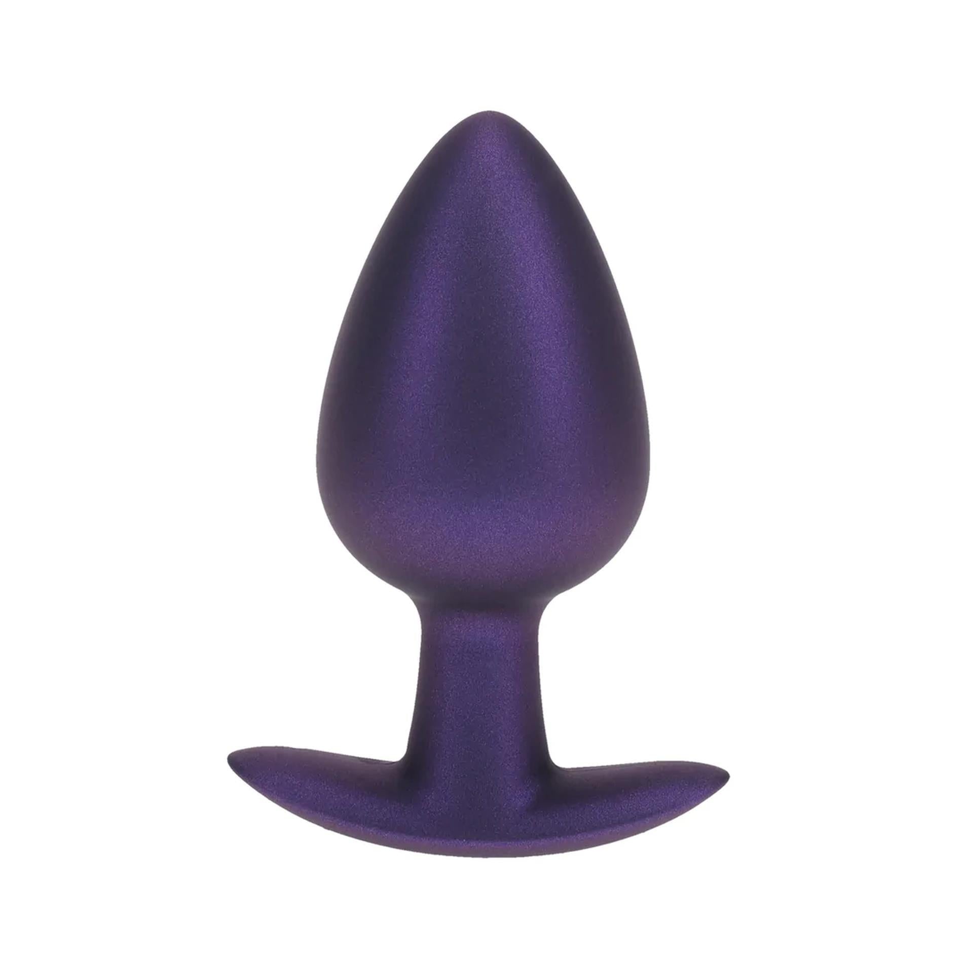 1-Smooth Silicone Anal Plug - Large - 3.5" / 8,9 cm - Metallic Purple-1