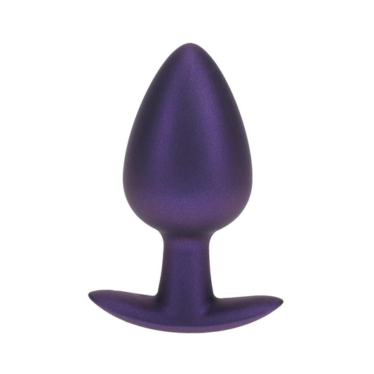 1-Smooth Silicone Anal Plug - Large - 3.5" / 8,9 cm - Metallic Purple-1