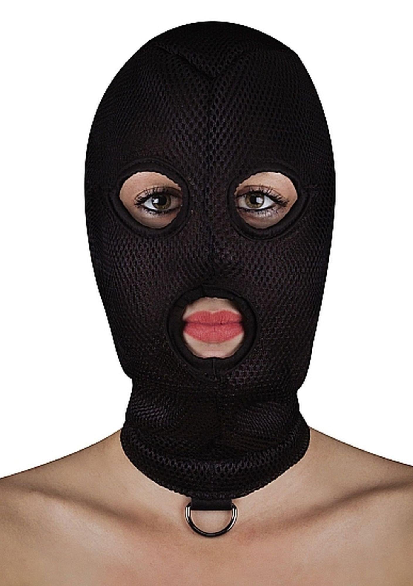 1-Maska z pierścieniem elastyczna na głowę bdsm sex-1