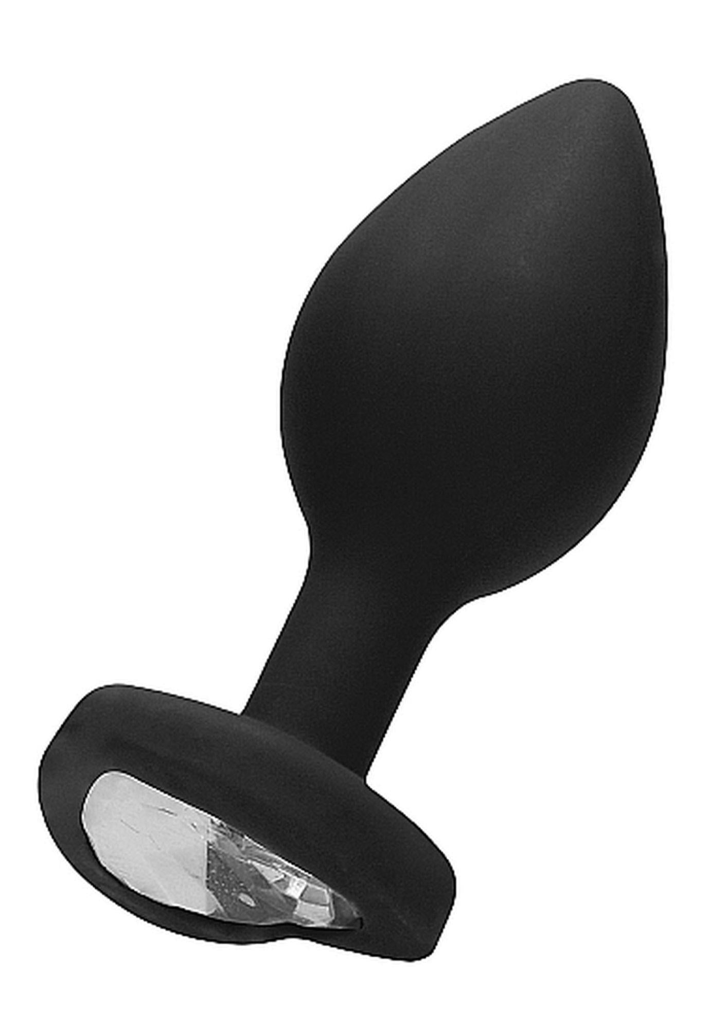 1-Gładki korek analny zatyczka plug czarny 7,5cm-1