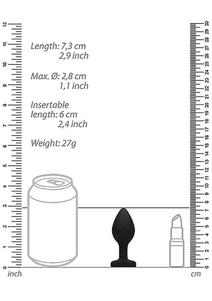 3-Gładki korek analny zatyczka plug czarny 7,5cm-3