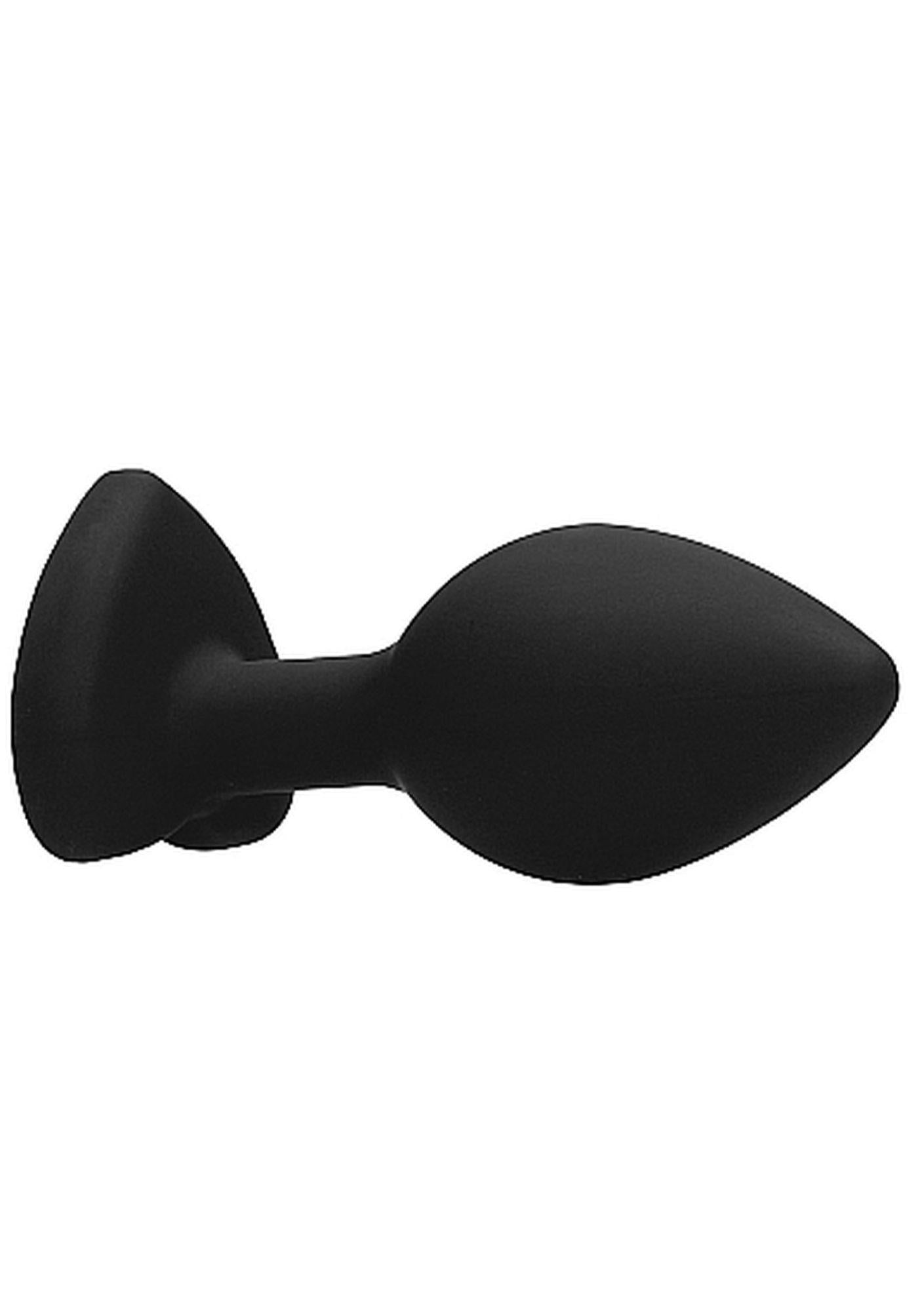 7-Gładki korek analny zatyczka plug czarny 7,5cm-7