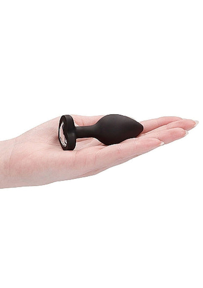 8-Gładki korek analny zatyczka plug czarny 7,5cm-8