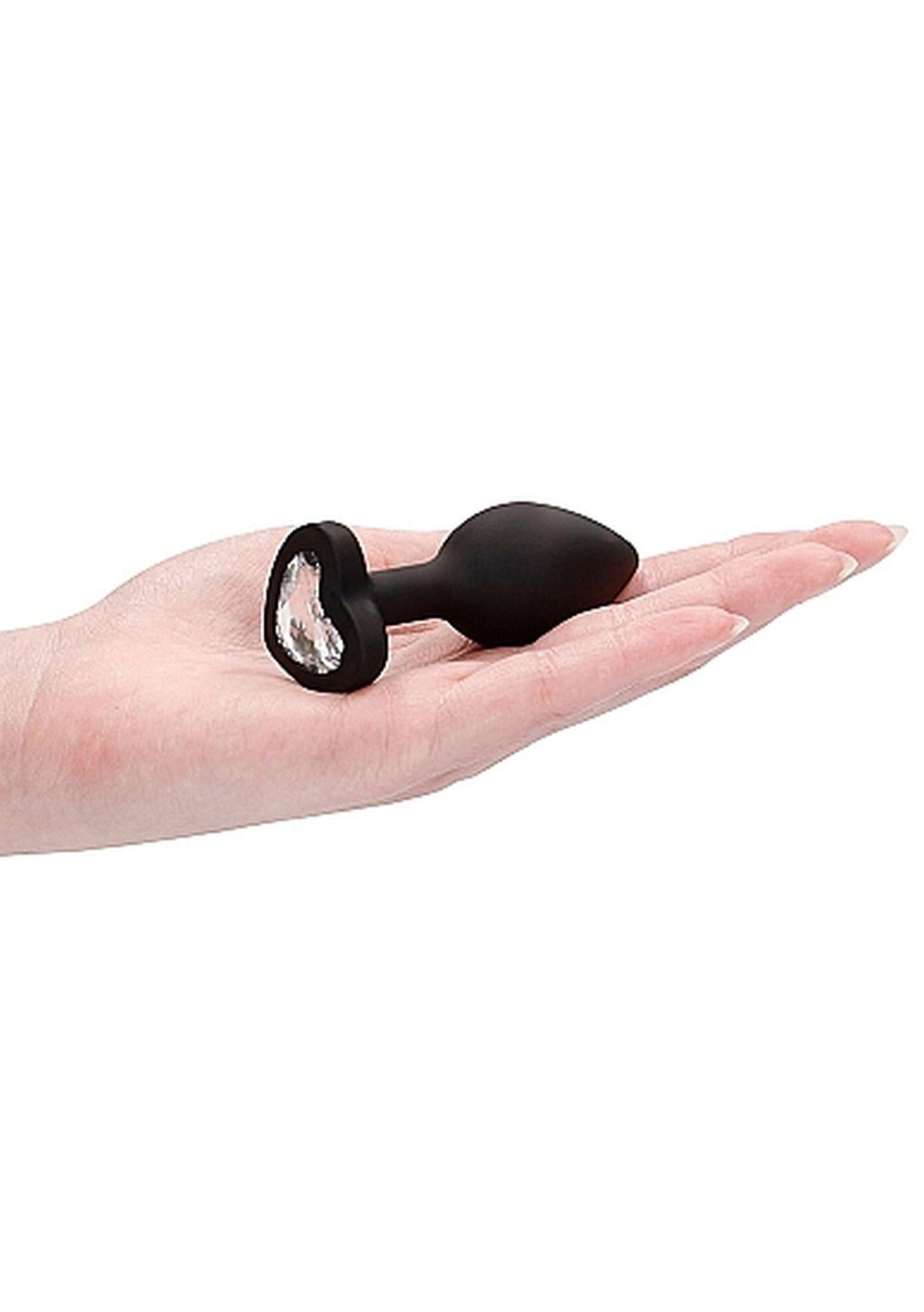 9-Gładki korek analny zatyczka plug czarny 7,5cm-9