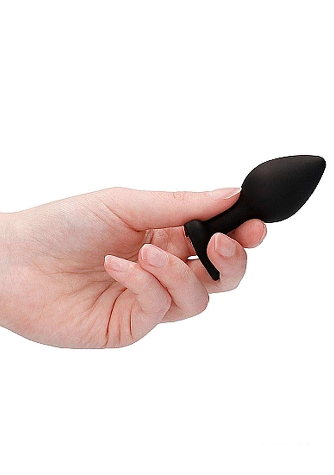10-Gładki korek analny zatyczka plug czarny 7,5cm-10