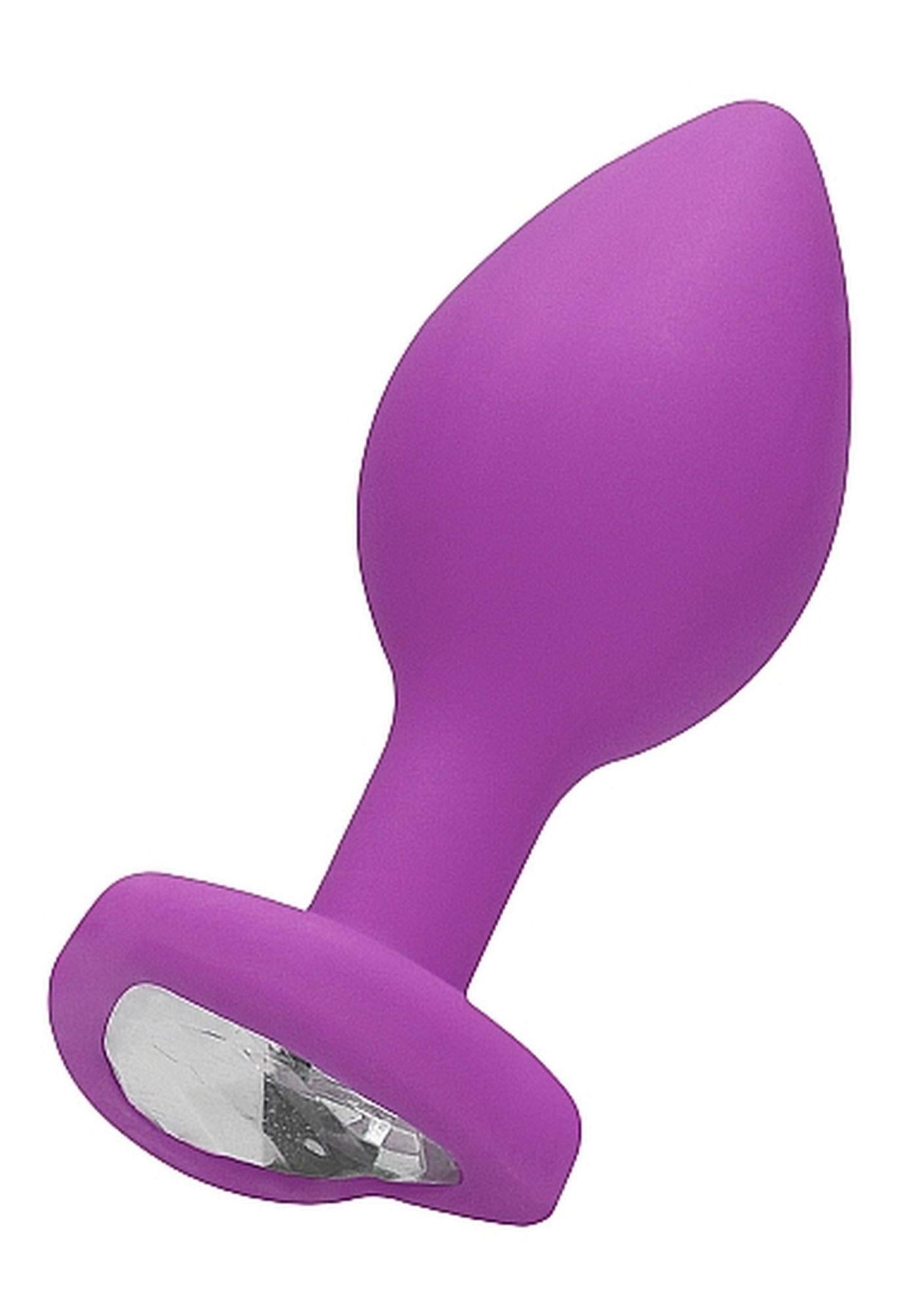 1-Diamond Heart Butt Plug - Regular - Purple-1