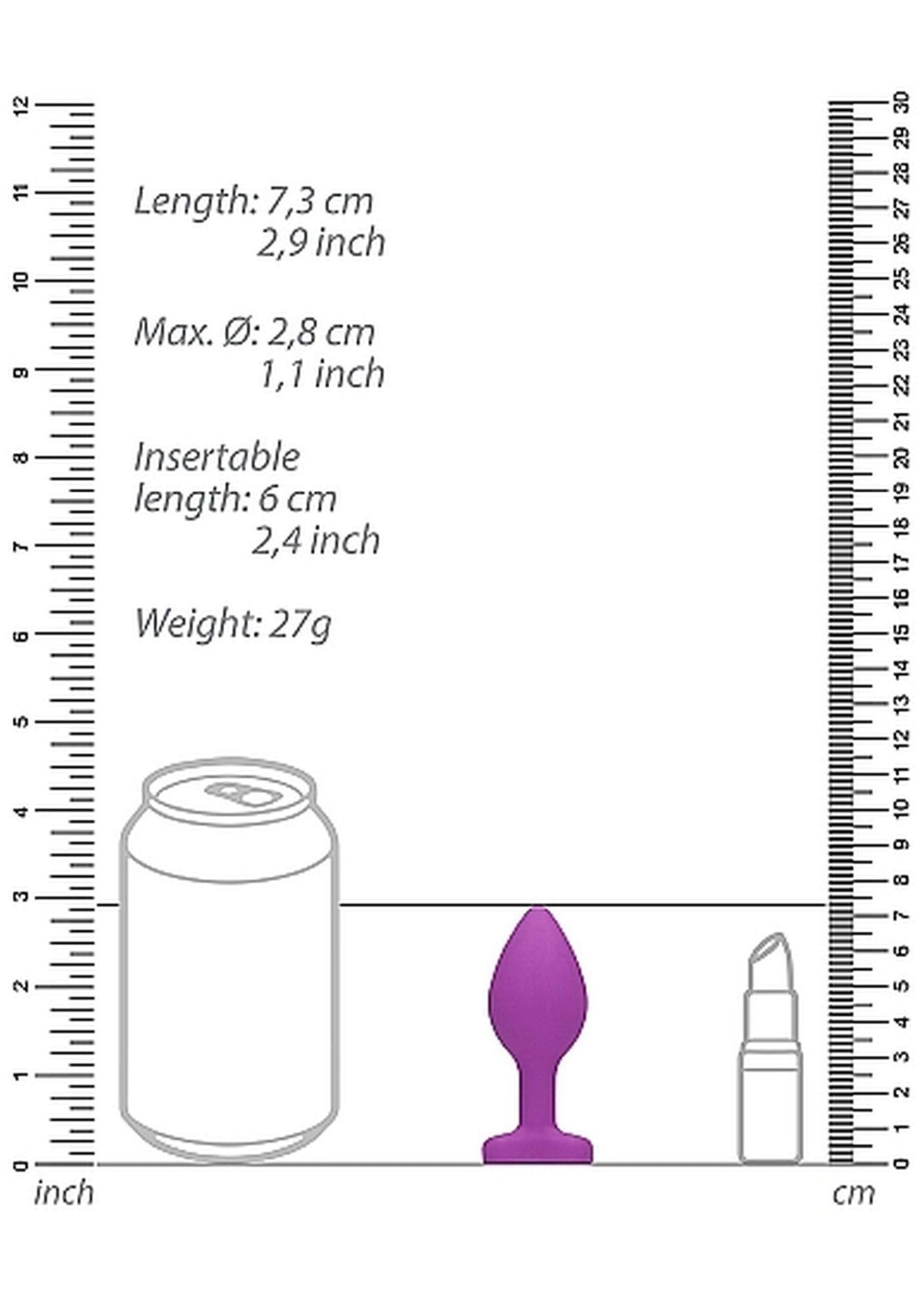 3-Diamond Heart Butt Plug - Regular - Purple-3