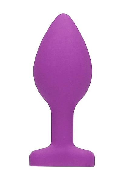 4-Diamond Heart Butt Plug - Regular - Purple-4