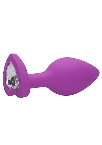 6-Diamond Heart Butt Plug - Regular - Purple-6