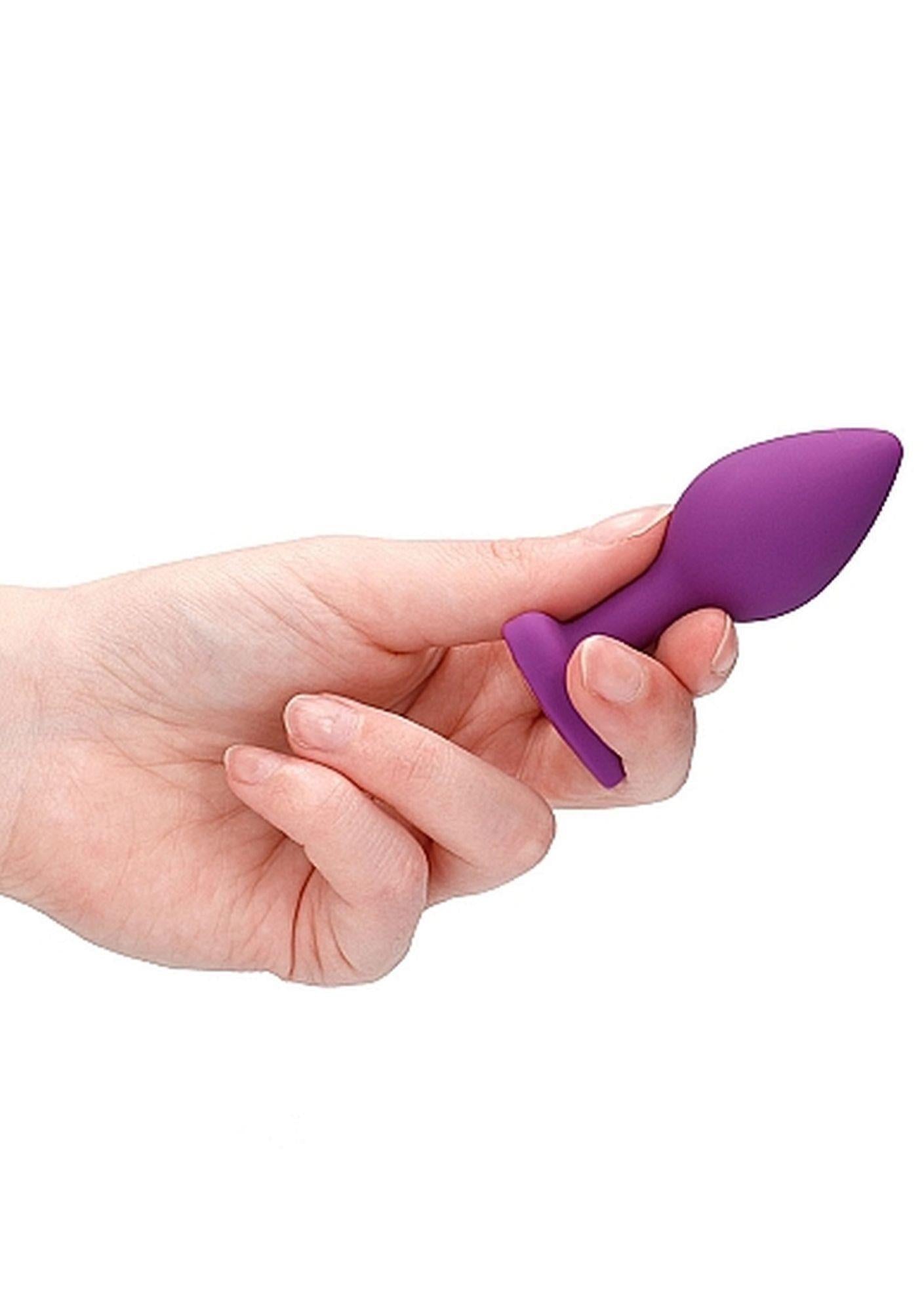 10-Diamond Heart Butt Plug - Regular - Purple-10