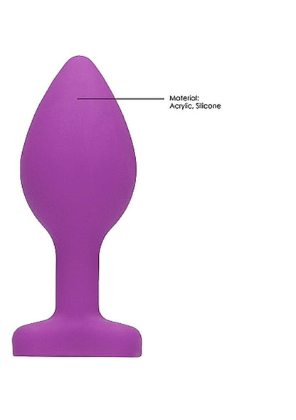 11-Diamond Heart Butt Plug - Regular - Purple-11