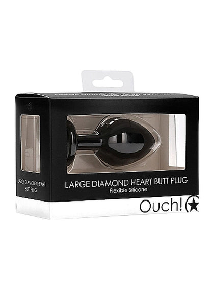 2-Czarny korek analny zatyczka plug z diamentem 8 cm-2
