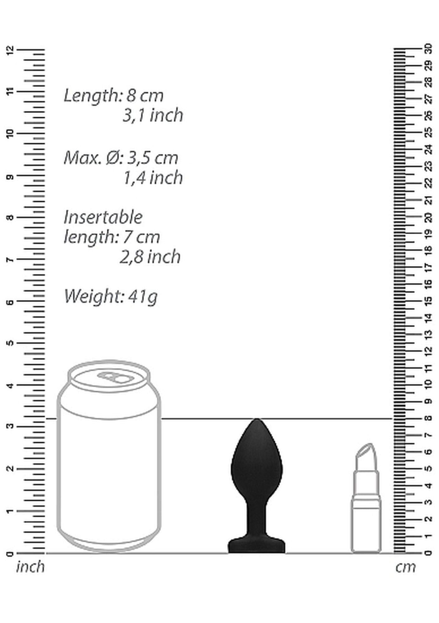 3-Czarny korek analny zatyczka plug z diamentem 8 cm-3