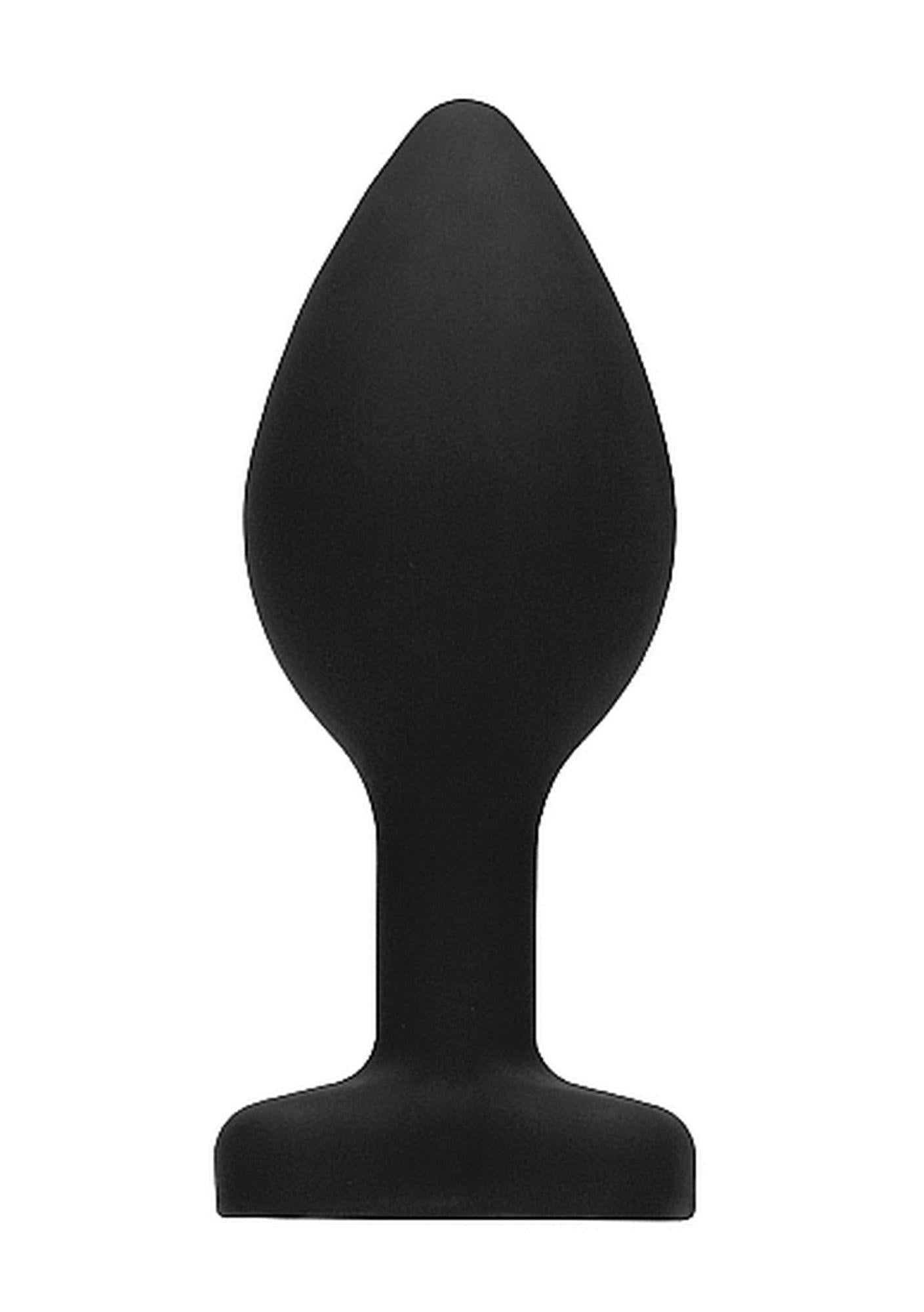 4-Czarny korek analny zatyczka plug z diamentem 8 cm-4