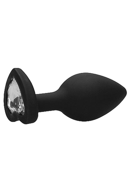 6-Czarny korek analny zatyczka plug z diamentem 8 cm-6