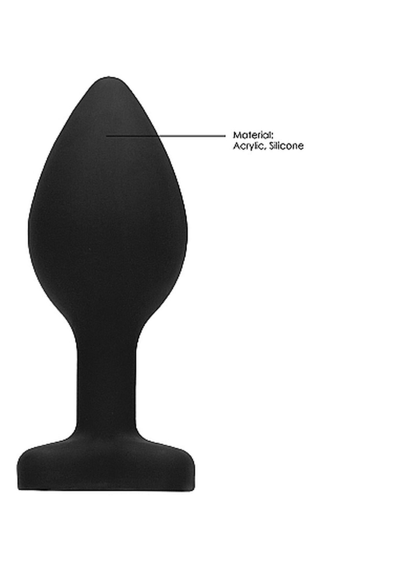 11-Czarny korek analny zatyczka plug z diamentem 8 cm-11