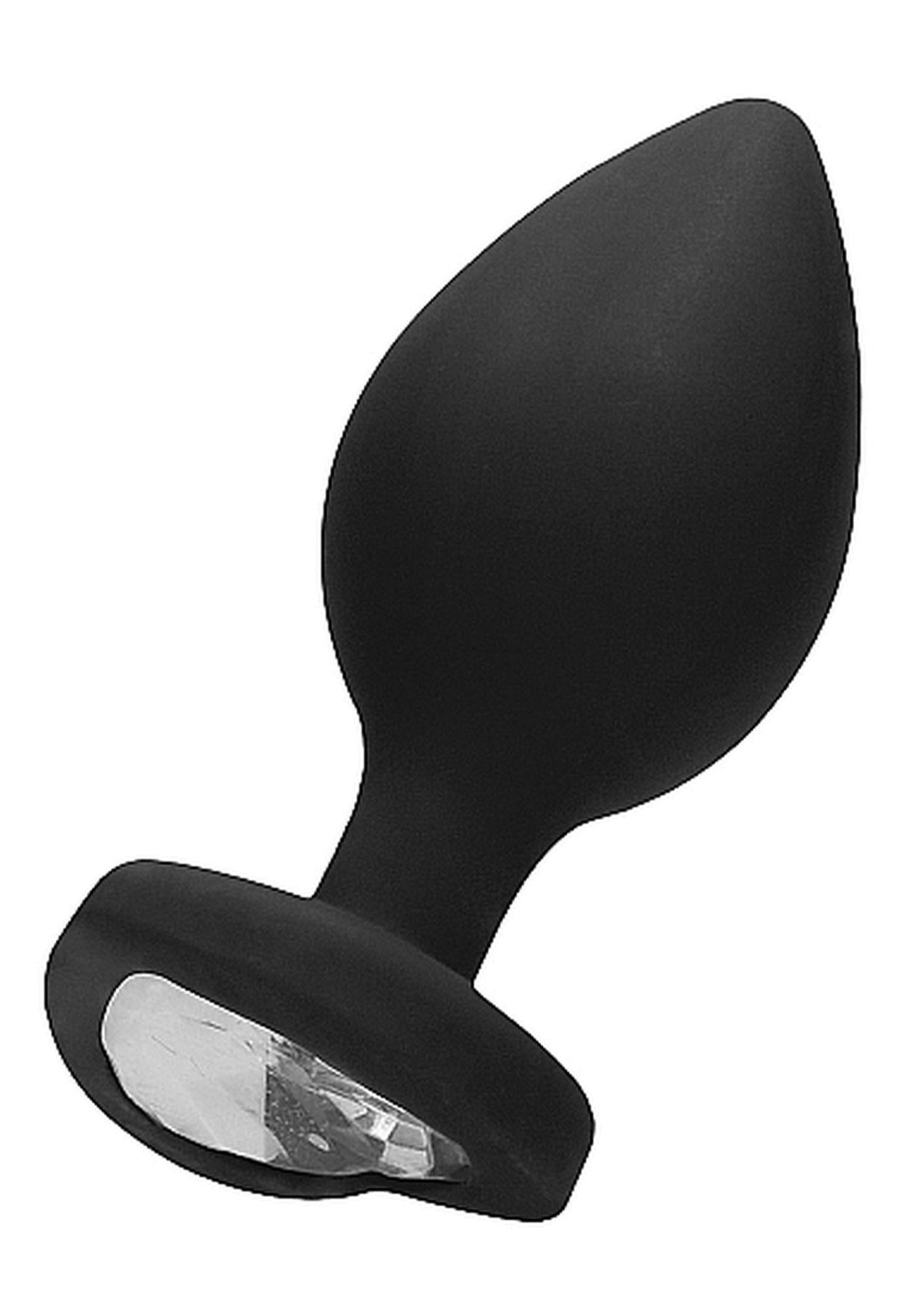 1-Diamond Heart Butt Plug - Extra Large - Black-1