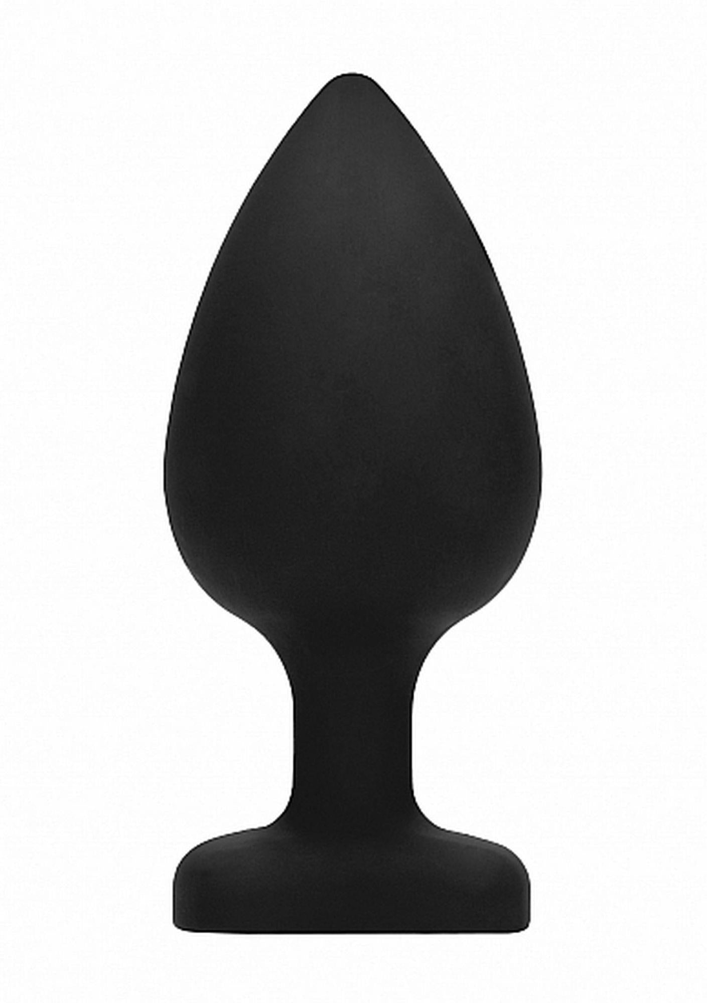 4-Diamond Heart Butt Plug - Extra Large - Black-4