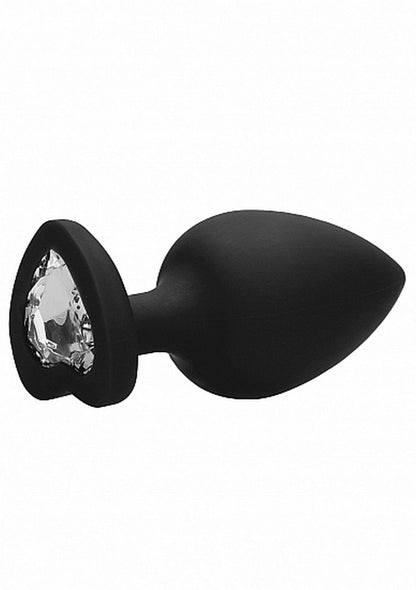 6-Diamond Heart Butt Plug - Extra Large - Black-6
