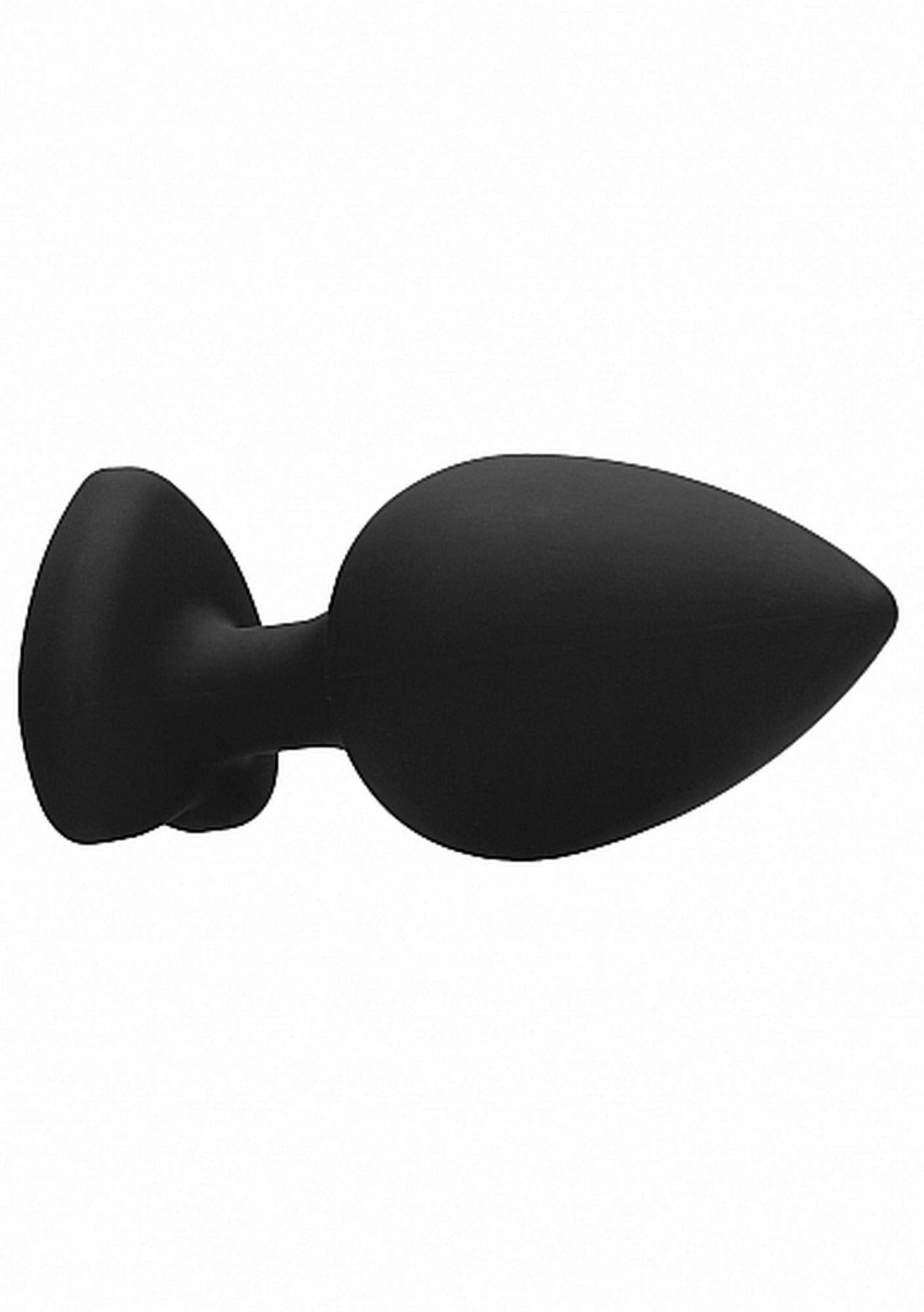 7-Diamond Heart Butt Plug - Extra Large - Black-7